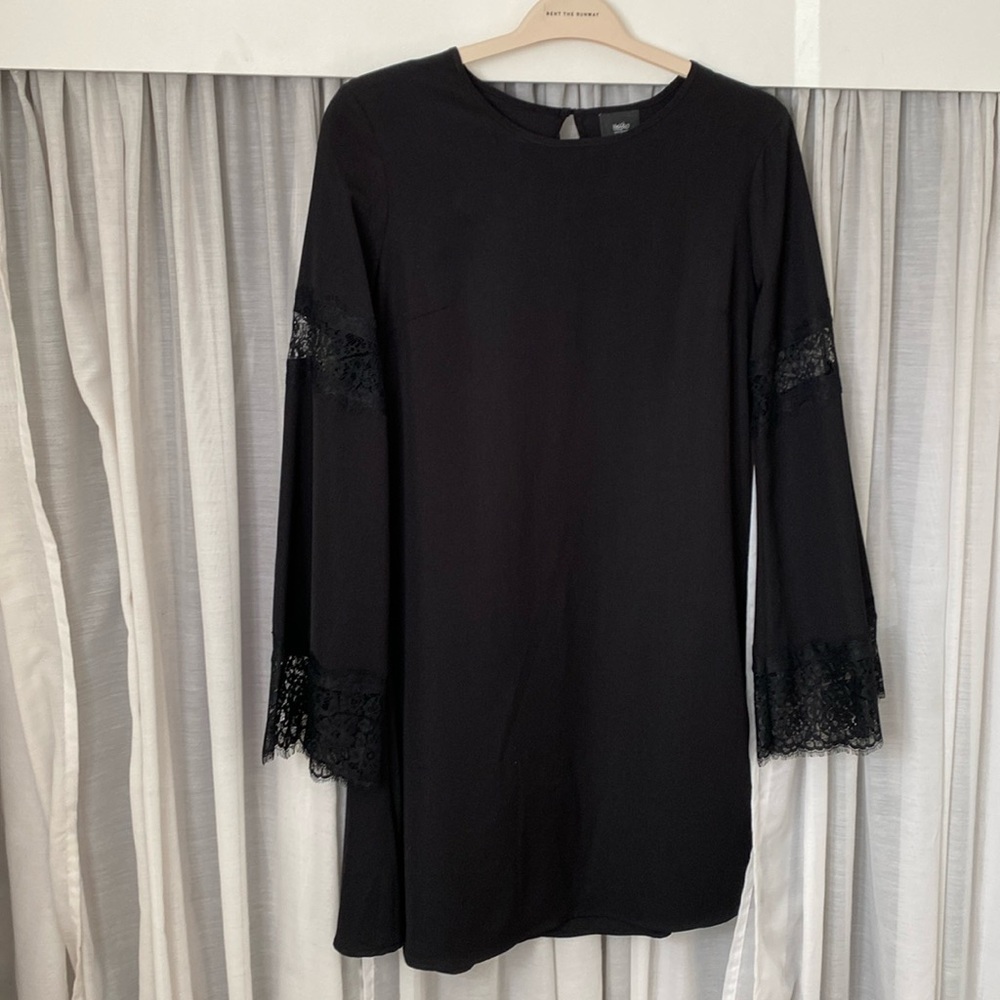Black Bell Sleeve Lace Dress